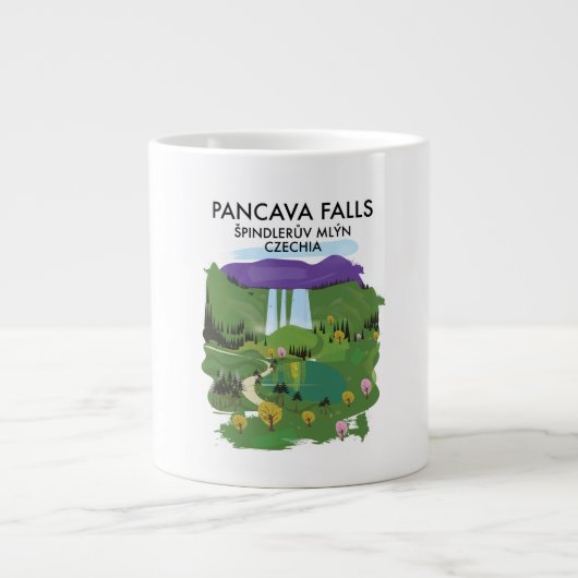 Pancava Falls Špindlerův Mlýn, Tschechien Reisepos Jumbo-Tasse (Vorderseite)