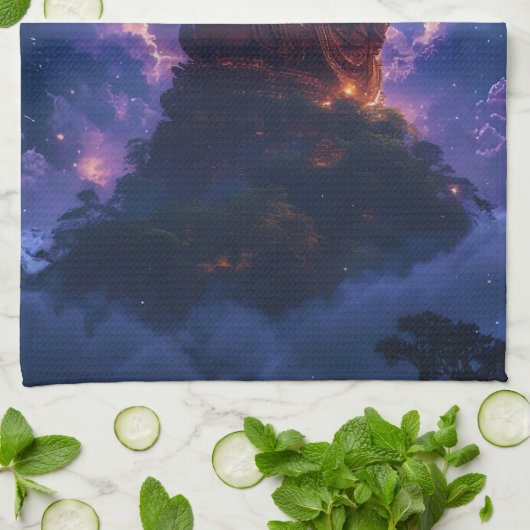 Pancer Jagat (Center of the Universe/World) Geschirrtuch (Gefaltet)