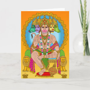 Panchmukhi Hanuman Grußkarte   Hindu Lord Hanu Karte