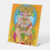 Panchmukhi Hanuman Tabletop Zeichen | Hindu Lord H Sockelschild (Vorderseite)