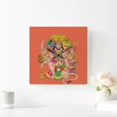 Panchmukhi Hanuman Wall Clock Quadratische Wanduhr (Zuhause)
