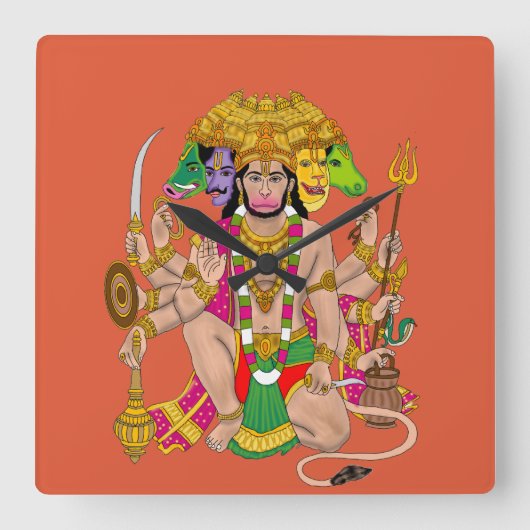 Panchmukhi Hanuman Wanduhr (Vorderseite)