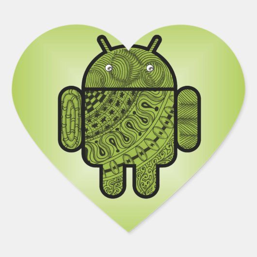 Pancho Doodle für Android™ Herz-Aufkleber (Vorderseite)