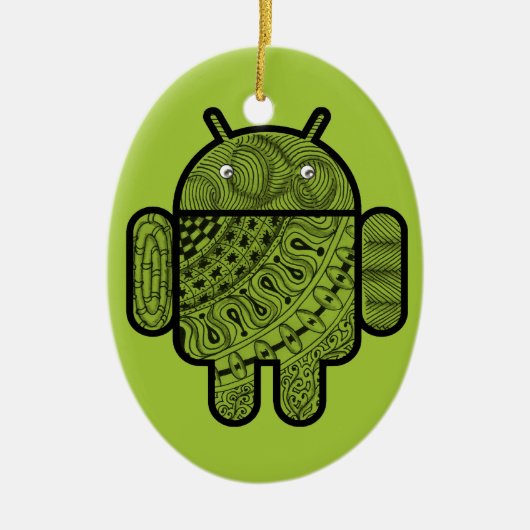 Pancho Doodle-Zeichen für Android™-Roboter Keramikornament (Vorne)