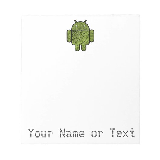 Pancho Doodle-Zeichen für Android™-Roboter Notizblock (Vorderseite)