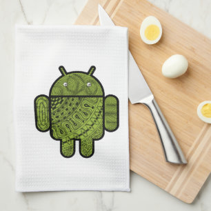 Pancho Doodle-Zeichen für den Android™-Roboter Handtuch