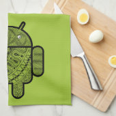 Pancho Doodle-Zeichen für den Android™-Roboter Küchentuch (Viertel Falte)