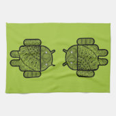 Pancho Doodle-Zeichen für den Android™-Roboter Küchentuch (Horizontal)