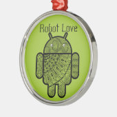 Pancho Doodle-Zeichen für den Android™-Roboter Ornament Aus Metall (Links)