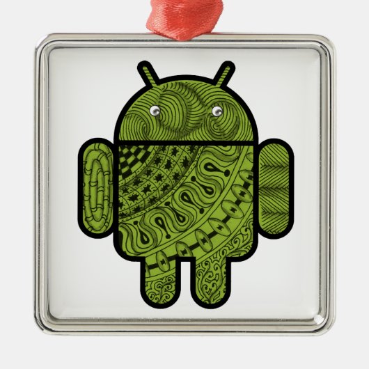Pancho Doodle-Zeichen für den Android™-Roboter Ornament Aus Metall (Vorne)