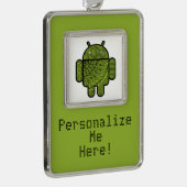 Pancho Doodle-Zeichen für den Android™-Roboter Rahmen-Ornament Silber (Rechts)