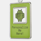 Pancho Doodle-Zeichen für den Android™-Roboter Rahmen-Ornament Silber (Links)