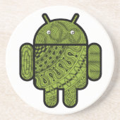 Pancho Doodle-Zeichen für den Android™-Roboter Sandstein Untersetzer (Vorne)
