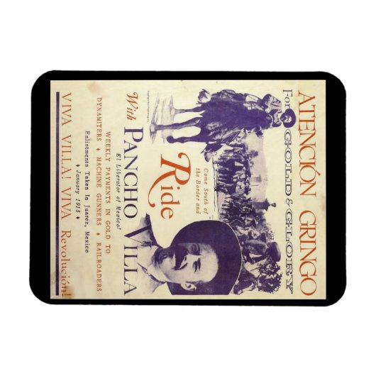 Pancho Villa Mexican General Cowboy Outlaw Magnet (Horizontal)