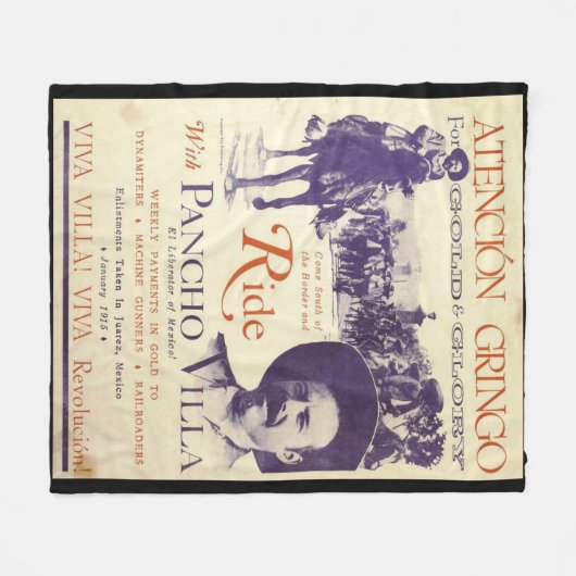 Pancho Villa 🔥 mexikanischer Held General Fleecedecke (Vorderseite (Horizontal))