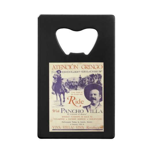 Pancho Villa 🔥 mexikanischer Held General Geldkarten Flaschenöffner (Vorderseite)