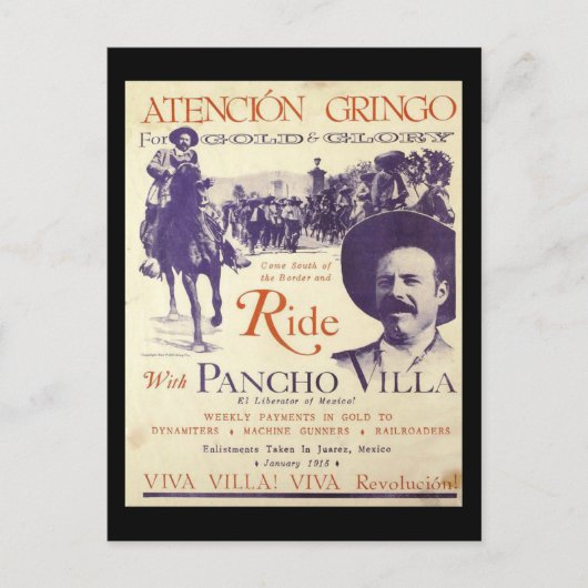 Pancho Villa 🔥 mexikanischer Held General Postkarte (Vorderseite)