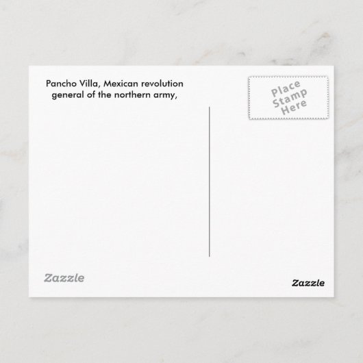 Pancho Villa Postkarte (Rückseite)