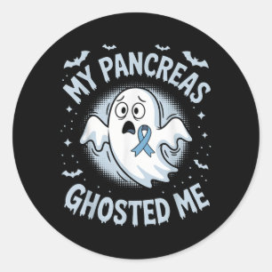 Pancreas-Geisterstunde Lustiger Halloween-Diabetes Runder Aufkleber