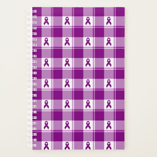 Pancreatic Cancer Awareness Plaid Planner, Purple Planer (Vorderseite)