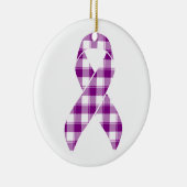 Pancreatic Cancer Awareness Plaid Purple Ribbon Keramik Ornament (Rechts)
