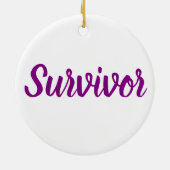 Pancreatic Cancer Awareness Plaid Purple Ribbon Keramik Ornament (Hinten)