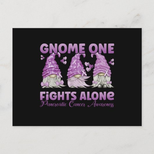 Pancreatic Cancer Purple Gnome Postkarte (Vorderseite)