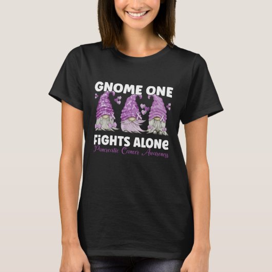 Pancreatic Cancer Purple Gnome T-Shirt (Vorderseite)