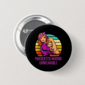 Pancreatitis-Krieger-Shirt Unzerbrechlich Button (Vorne & Hinten)