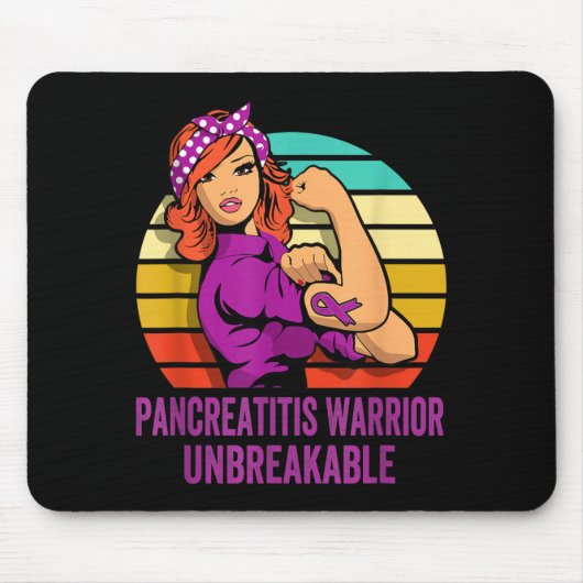 Pancreatitis-Krieger-Shirt Unzerbrechlich Mousepad (Vorne)