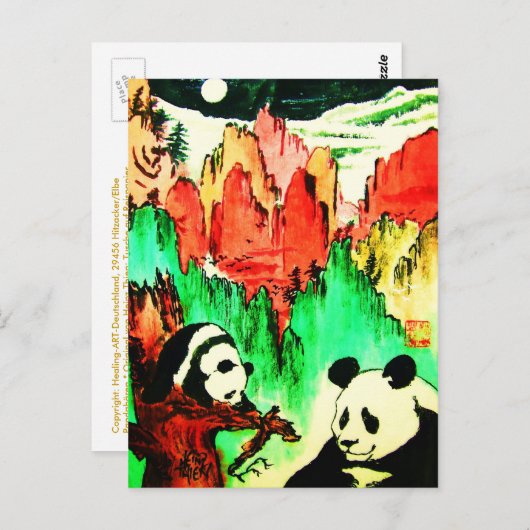 Panda 04 * Panda-Kunst-Postkarte * Panda-Postkarte Postkarte (Vorne/Hinten)