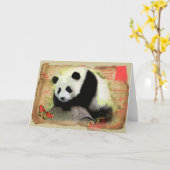 Panda 5 - Grußkarte Karte (Gelbe Blume)