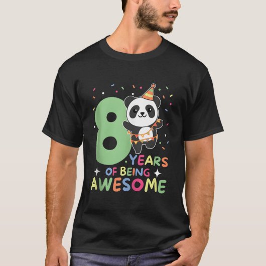 Panda 8Th For Eight Panda T-Shirt (Vorderseite)