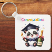 Panda Abschluss Glückwunsch Schlüsselanhänger (Vorderseite)