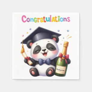 Panda Abschluss Glückwunsch Serviette