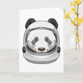 Panda als Astronaut mit Helm Karte (Gelbe Blume)