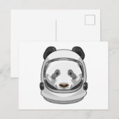Panda als Astronaut mit Helm Postkarte (Vorne/Hinten)