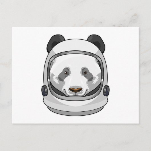 Panda als Astronaut mit Helm Postkarte (Vorderseite)