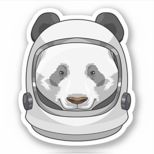 Panda als Astronaut mit Helmet Aufkleber (Vorderseite)