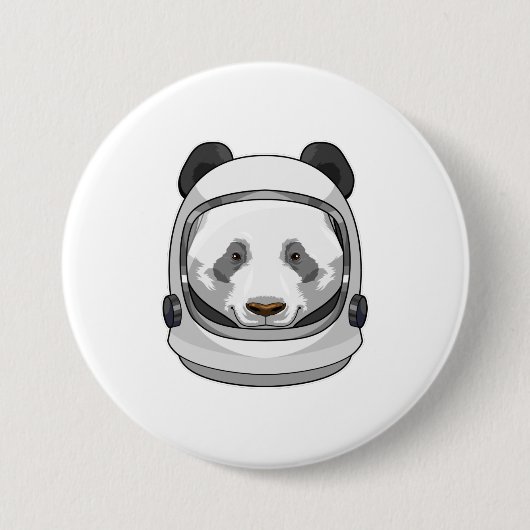 Panda als Astronaut mit Helmet Button (Vorderseite)