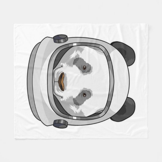 Panda als Astronaut mit Helmet Fleecedecke (Vorderseite (Horizontal))