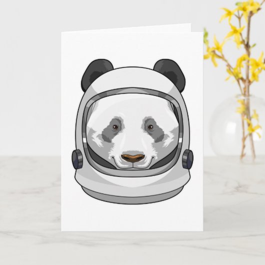 Panda als Astronaut mit Helmet Karte (Gelbe Blume)
