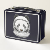 Panda als Astronaut mit Helmet Metall Brotdose (Rückseite)