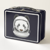 Panda als Astronaut mit Helmet Metall Brotdose (Vorderseite)