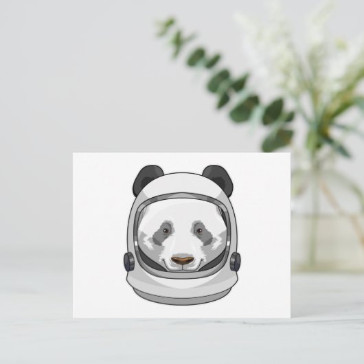 Panda als Astronaut mit Helmet Postkarte (Stehend Vorderseite)