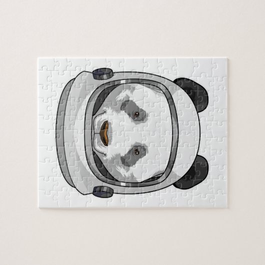 Panda als Astronaut mit Helmet Puzzle (Horizontal)
