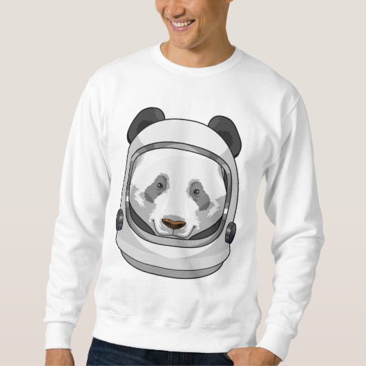 Panda als Astronaut mit Helmet Sweatshirt (Vorderseite)