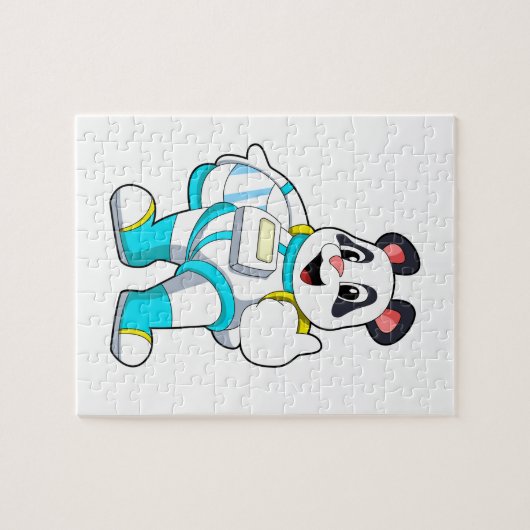 Panda als Astronaut mit Kostüm Puzzle (Horizontal)