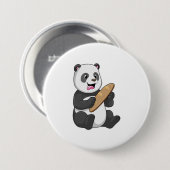 Panda als Bäcker mit Brot Button (Vorne & Hinten)