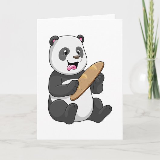 Panda als Bäcker mit Brot Karte (Vorderseite)